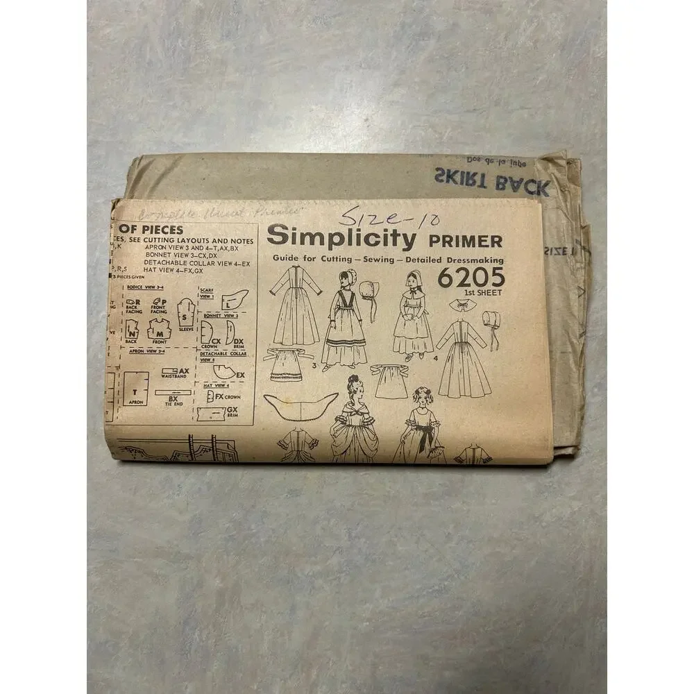Vintage 1965 Simplicity Primer Pattern #6205‎ Children's Historical Costumes